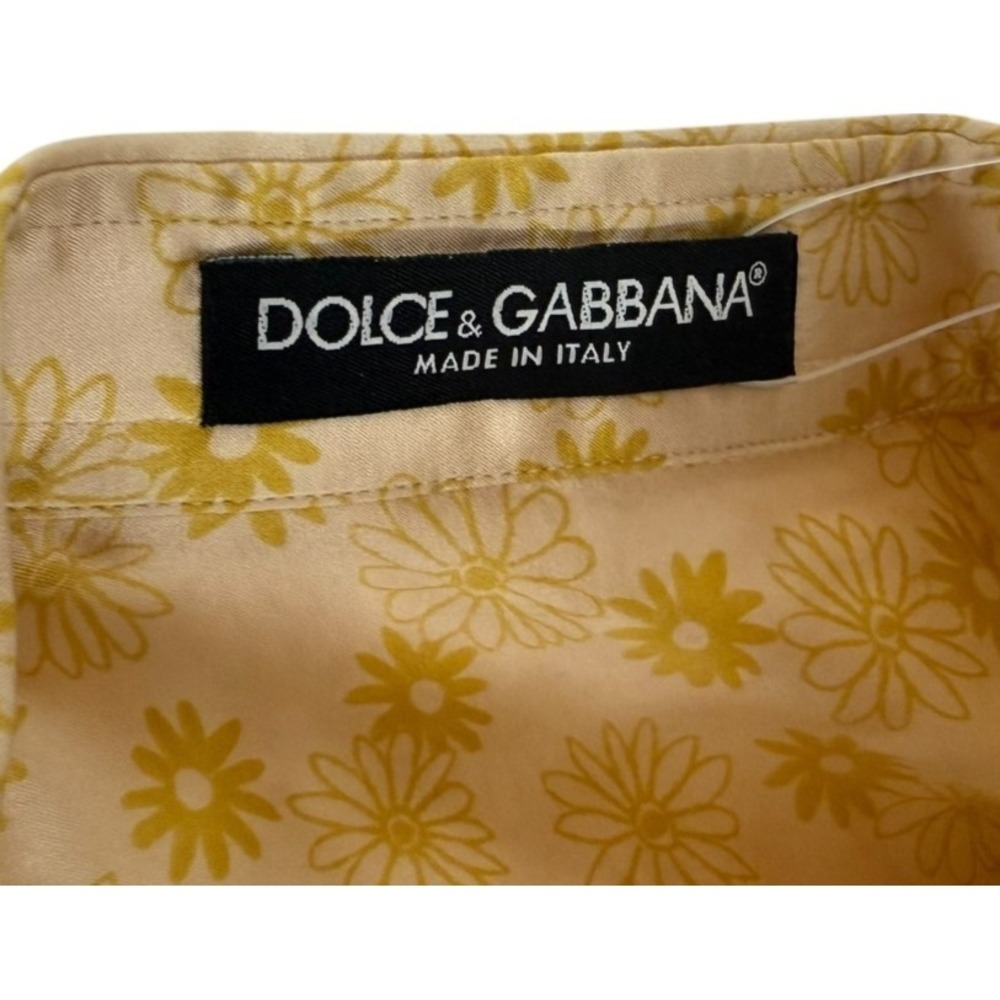 Dolce and Gabbana Silk Button Up Women's Size 40 Small Yellow Floral Top NWT - Picture 4 of 9